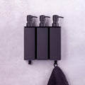 Zeepdispenser 3 reservoirs - Mat zwart - Witte tegel