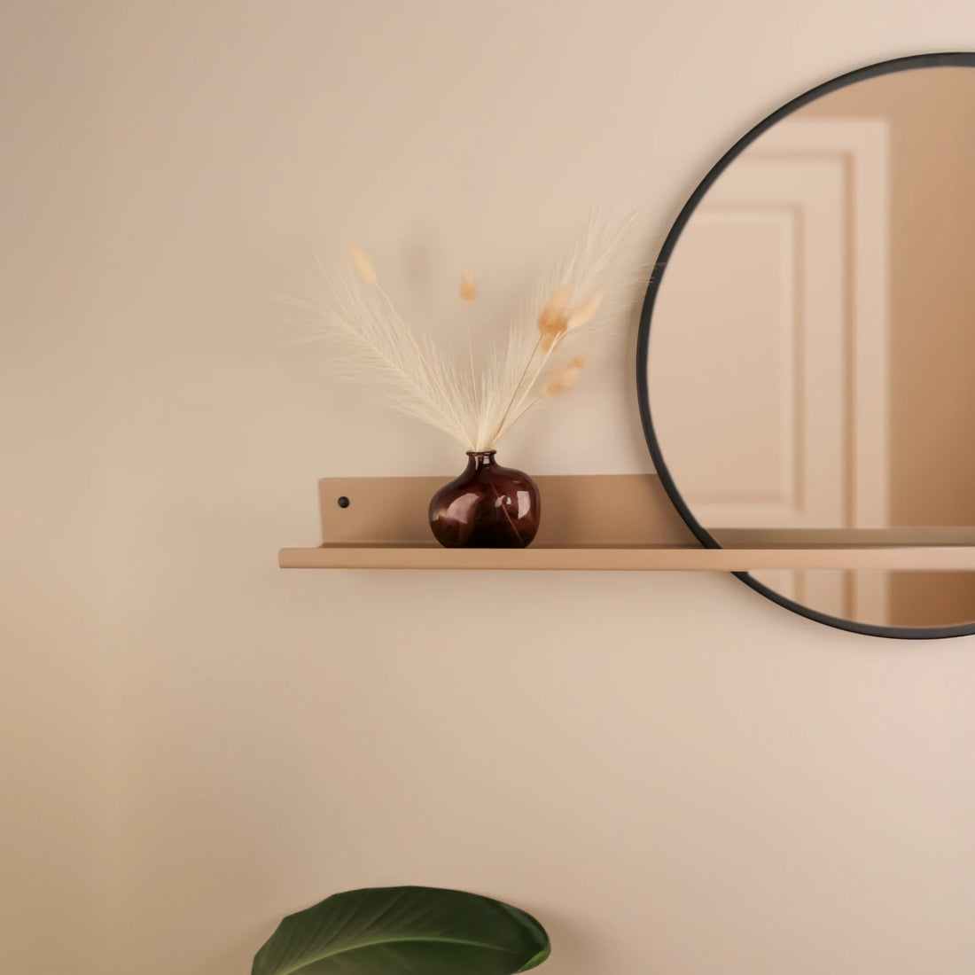 Wandplank belvi met spiegel beige 02