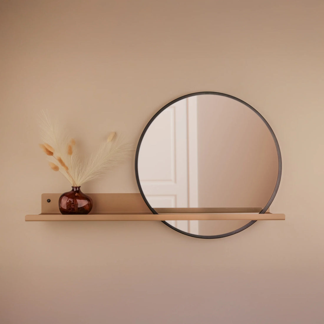 Wandplank belvi met spiegel beige 02