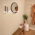 Wandplank candelo wit met spiegel en kaarsen 06