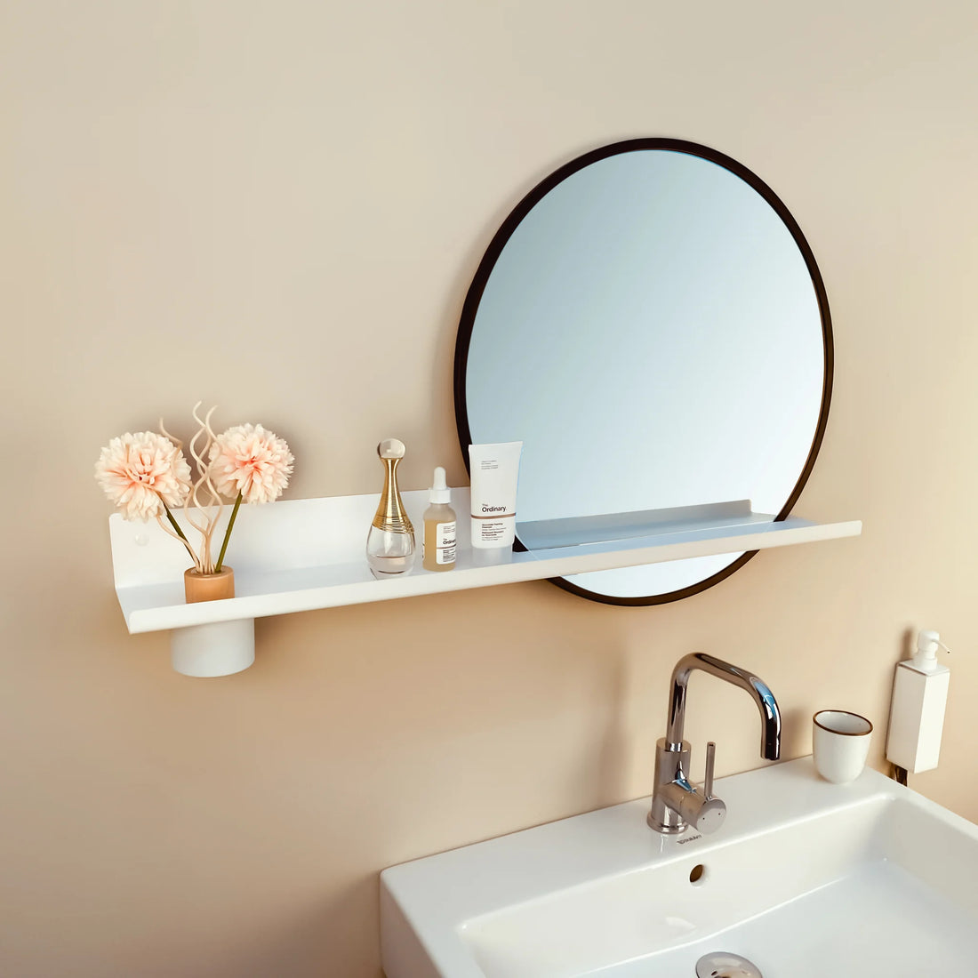 Wandplank dimaro wit met spiegel en diffuser 03