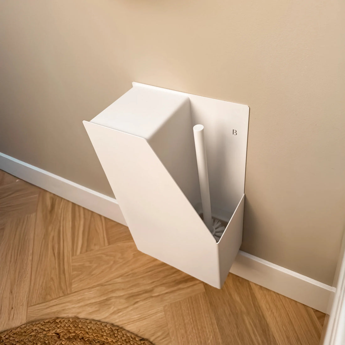 Wc borstelhouder fabro met glazenpotje en borstel wit 04