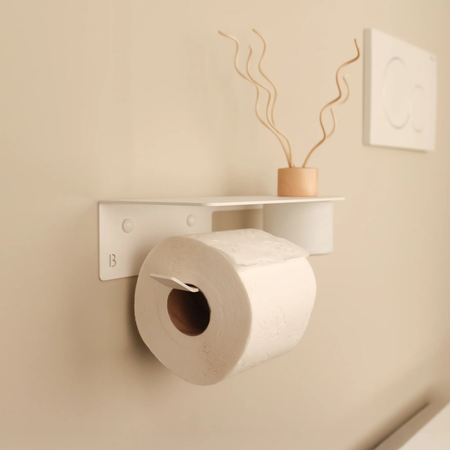 Wc rol houder avola wit met diffuser 04