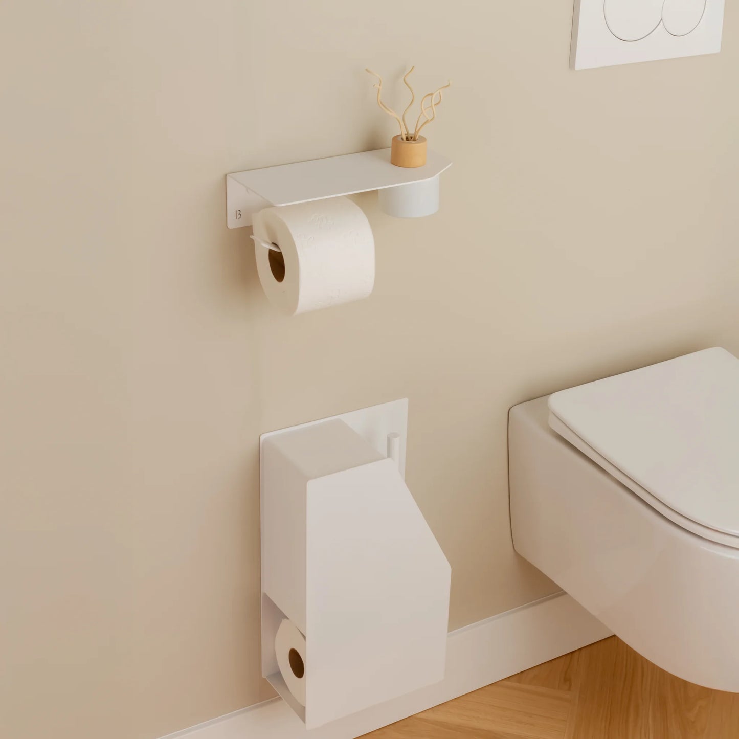 Wc rol houder avola wit met diffuser 07