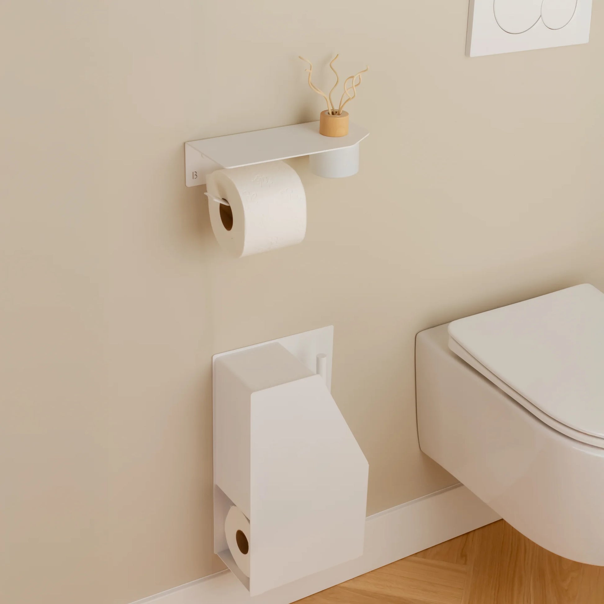 Wc rol houder avola wit met diffuser 07