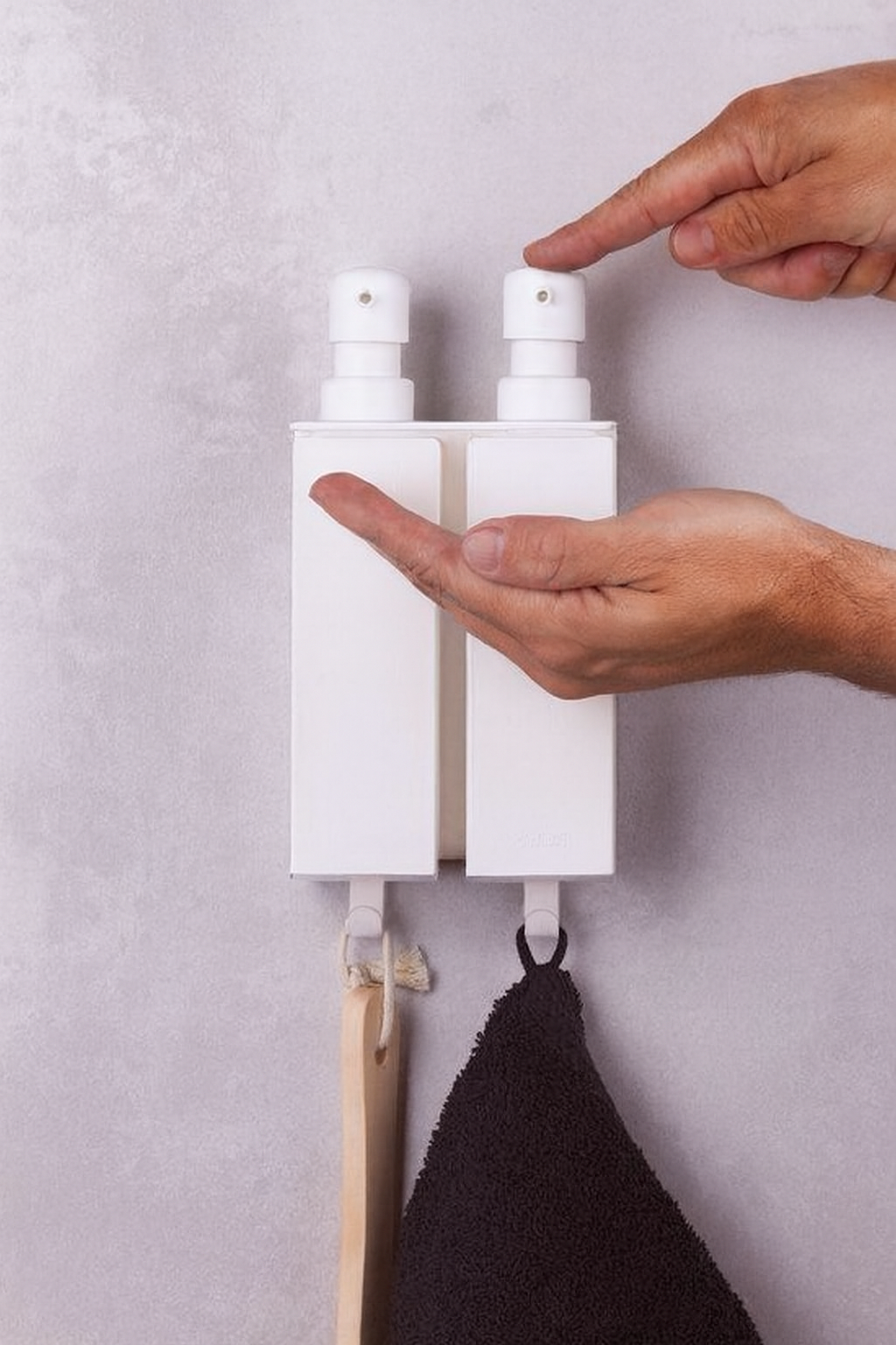 Zeepdispenser Mat Wit RVS - 2 reservoir