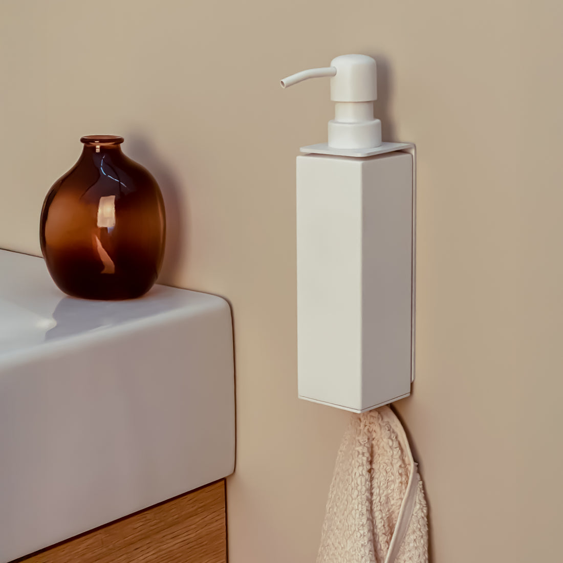 Zeepdispenser Single Mat Wit RVS -single